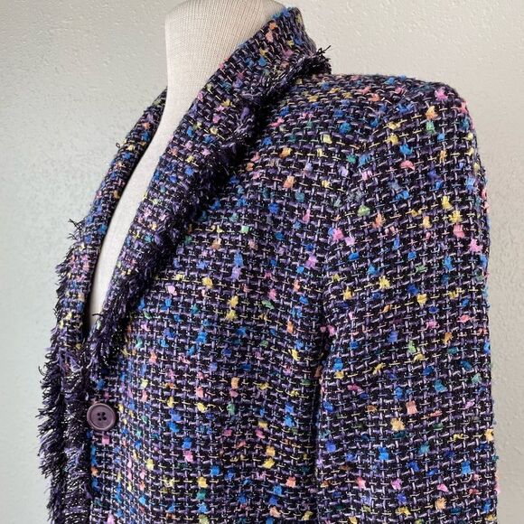 Chadwick’s Purple Colorful Dress Jacket Size 6 EUC - Picture 4 of 6